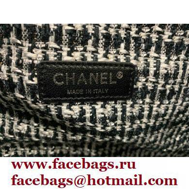 Chanel Calfskin/Tweed Shopping Tote Bag AS8485 Black 2021