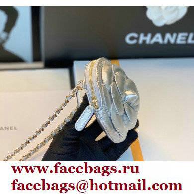 Chanel Camellia Clutch with Chain Bag AP2121 Silver 2021