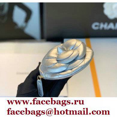 Chanel Camellia Clutch with Chain Bag AP2121 Silver 2021