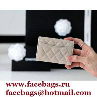 Chanel Classic Card Holder AP0214 in Original Grained Calfskin Beige