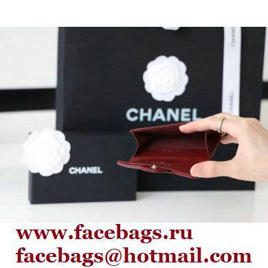 Chanel Classic Card Holder AP0214 in Original Grained Calfskin Red