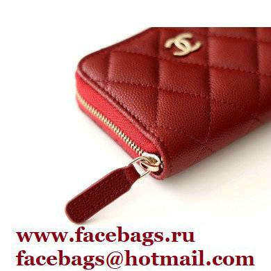 Chanel Classic Zipped Coin Purse AP0216 in Original Grained Calfskin Red