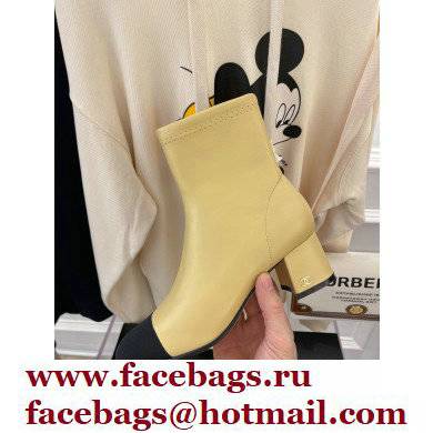 Chanel Heel 5cm Ankle Boots Lambskin/Grosgrain Beige 2021