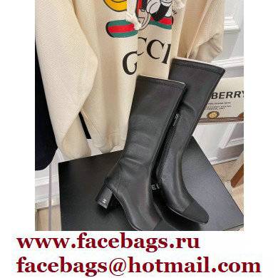 Chanel Heel 5cm High Boots Lambskin/Grosgrain Black 2021