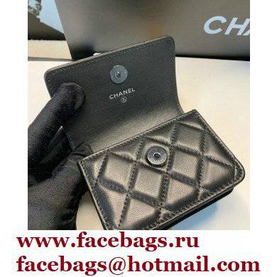 Chanel Lambskin Card Holder with Jewel Hook AP2397 Black 2021