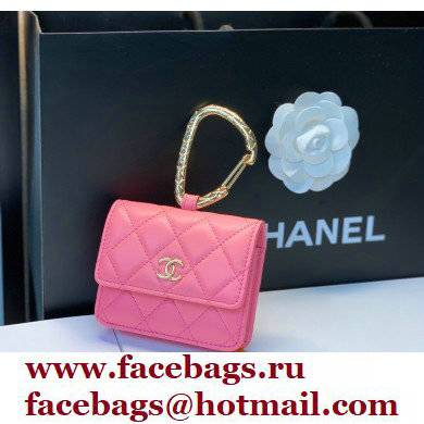 Chanel Lambskin Card Holder with Jewel Hook AP2397 Pink 2021