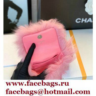 Chanel Lambskin Card Holder with Jewel Hook AP2397 Shearling Pink 2021