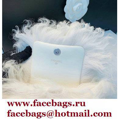 Chanel Lambskin Card Holder with Jewel Hook AP2397 Shearling White 2021 - Click Image to Close