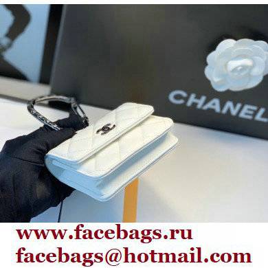 Chanel Lambskin Card Holder with Jewel Hook AP2397 White 2021