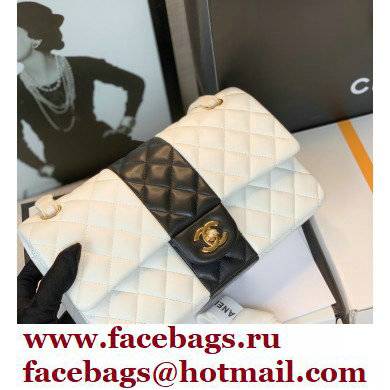 Chanel Lambskin Medium Classic Flap Bag White/Black 2021