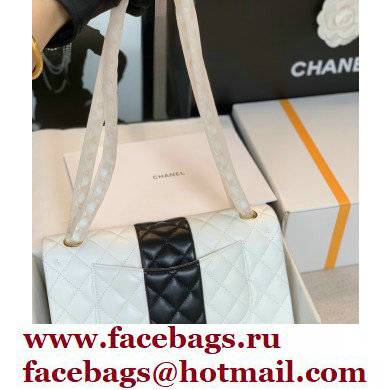 Chanel Lambskin Medium Classic Flap Bag White/Black 2021