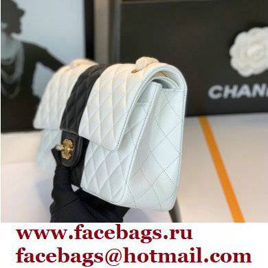 Chanel Lambskin Medium Classic Flap Bag White/Black 2021