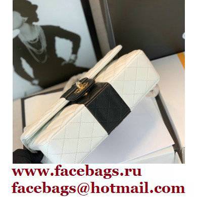 Chanel Lambskin Medium Classic Flap Bag White/Black 2021