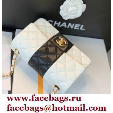 Chanel Lambskin Mini Classic Flap Bag White/Black 2021