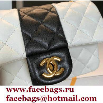 Chanel Lambskin Mini Classic Flap Bag White/Black 2021