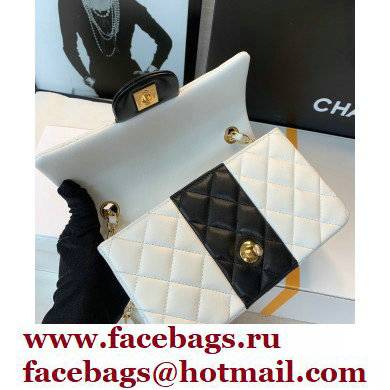 Chanel Lambskin Mini Classic Flap Bag White/Black 2021