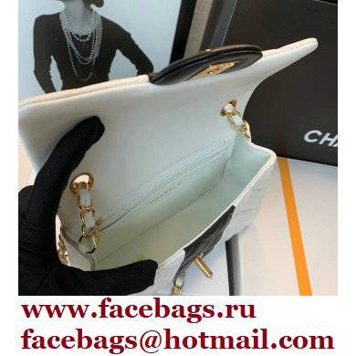 Chanel Lambskin Mini Classic Flap Bag White/Black 2021