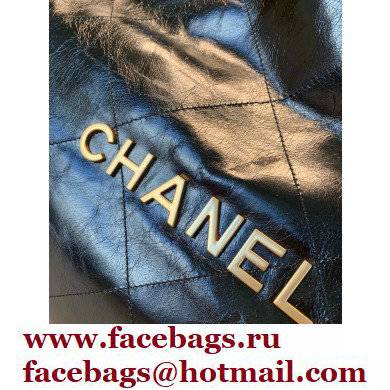 Chanel Logo Waxy Calfskin Large Drawstring Bucket Shopping Bag Black/Gold 2021