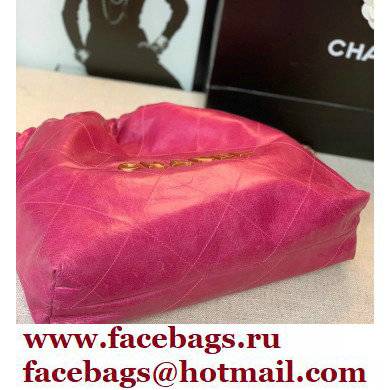 Chanel Logo Waxy Calfskin Small Drawstring Bucket Shopping Bag Rosy 2021