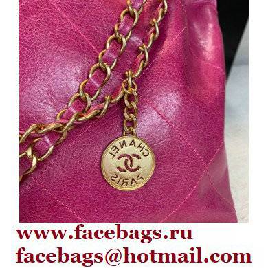 Chanel Logo Waxy Calfskin Small Drawstring Bucket Shopping Bag Rosy 2021