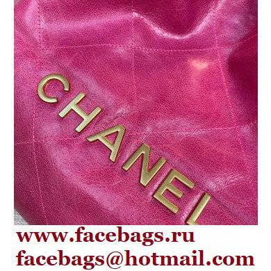 Chanel Logo Waxy Calfskin Small Drawstring Bucket Shopping Bag Rosy 2021