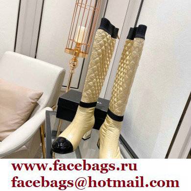 Chanel Mixed Fibers Heel 5cm High Boots G38428 Beige 2021