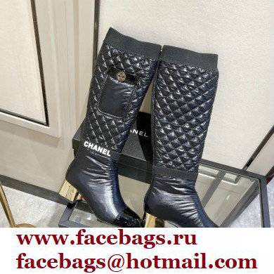 Chanel Mixed Fibers Heel 5cm High Boots G38428 Black 2021