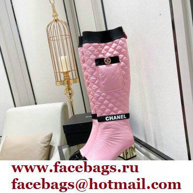 Chanel Mixed Fibers Heel 5cm High Boots G38428 Pink 2021