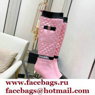 Chanel Mixed Fibers Heel 5cm High Boots G38428 Pink 2021