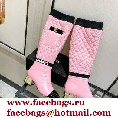 Chanel Mixed Fibers Heel 5cm High Boots G38428 Pink 2021