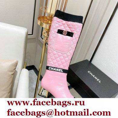 Chanel Mixed Fibers Heel 5cm High Boots G38428 Pink 2021