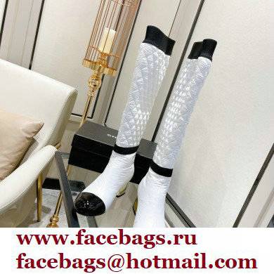 Chanel Mixed Fibers Heel 5cm High Boots G38428 White 2021