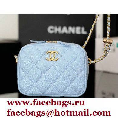 Chanel Pearl Calfskin Camera Bag AS2856 in Original Quality Light Blue 2021