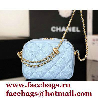 Chanel Pearl Calfskin Camera Bag AS2856 in Original Quality Light Blue 2021