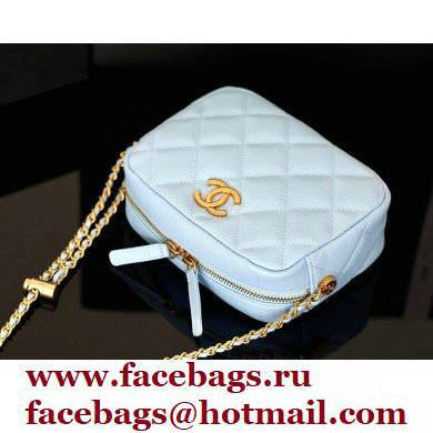 Chanel Pearl Calfskin Camera Bag AS2856 in Original Quality Light Blue 2021