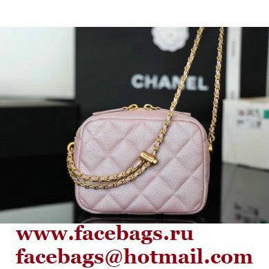 Chanel Pearl Calfskin Camera Bag AS2856 in Original Quality Pink 2021