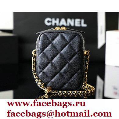 Chanel Pearl Calfskin Vertical Camera Bag AS2857 in Original Quality Black 2021 - Click Image to Close