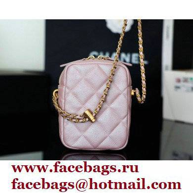 Chanel Pearl Calfskin Vertical Camera Bag AS2857 in Original Quality Pink 2021