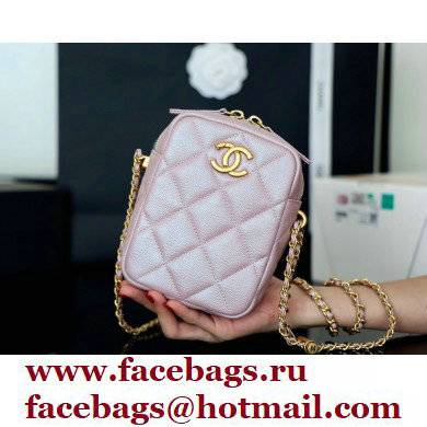 Chanel Pearl Calfskin Vertical Camera Bag AS2857 in Original Quality Pink 2021