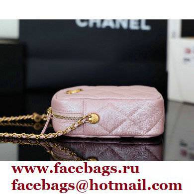 Chanel Pearl Calfskin Vertical Camera Bag AS2857 in Original Quality Pink 2021