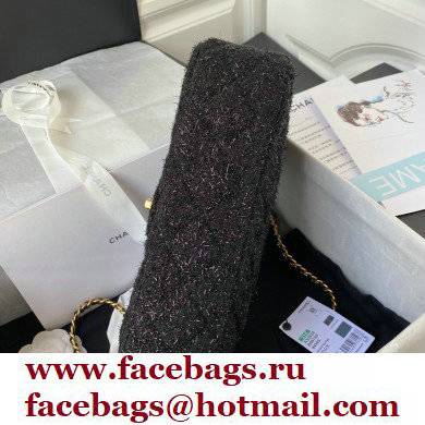 Chanel Tweed Medium Classic Flap Bag AS2820 Black 2021