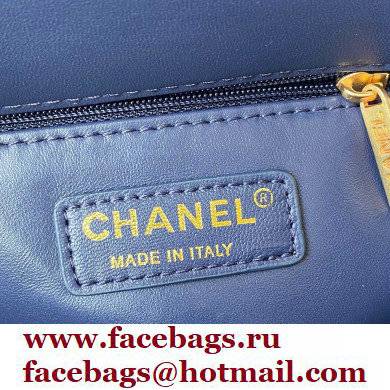 Chanel Tweed Medium Classic Flap Bag AS2820 Blue 2021