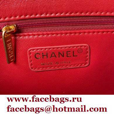 Chanel Tweed Medium Classic Flap Bag AS2820 Red 2021