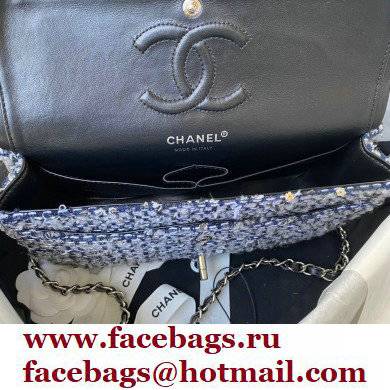 Chanel Tweed Sequins Medium Classic Flap Bag Gray 2021