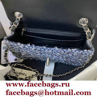 Chanel Tweed Sequins Small Classic Flap Bag Gray 2021