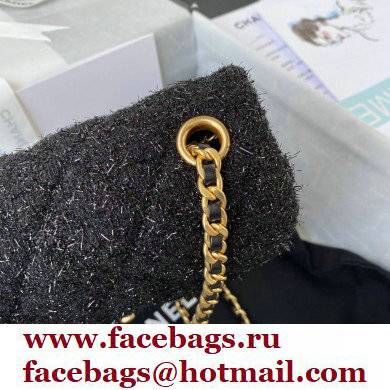 Chanel Tweed Small Classic Flap Bag AS2819 Black 2021