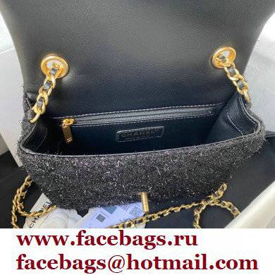 Chanel Tweed Small Classic Flap Bag AS2819 Black 2021