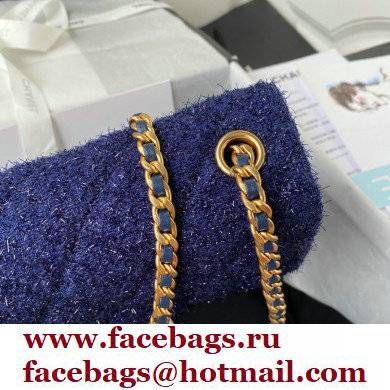 Chanel Tweed Small Classic Flap Bag AS2819 Blue 2021