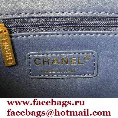 Chanel Tweed Small Classic Flap Bag AS2819 Blue 2021