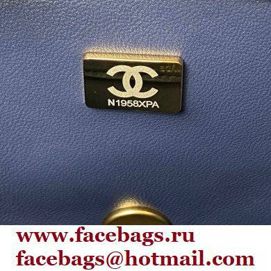 Chanel Tweed Small Classic Flap Bag AS2819 Blue 2021